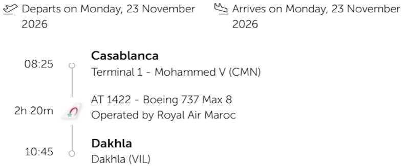 Downtown Casablanca → Airport